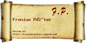 Fronius Péter névjegykártya